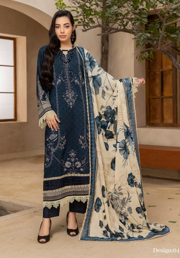 3 Piece Stitched Embroidered Viscose Suit