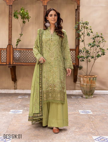 3 Piece Unstitched Embroidered Viscose Suit