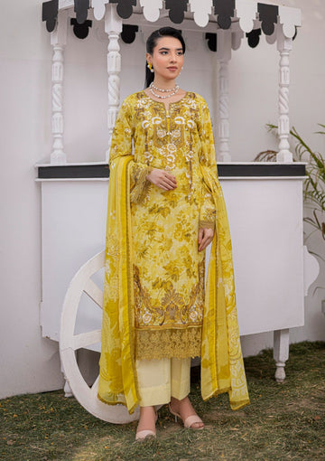 3 Piece Unstitched Embroidered Lawn Suit