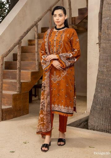 3 Piece Stitched Embroidered Viscose Suit