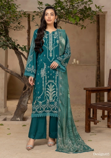 3 Piece Stitched Embroidered Viscose Suit
