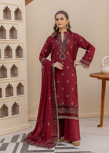 3 Piece Unstitched Chikankari Viscose Suit