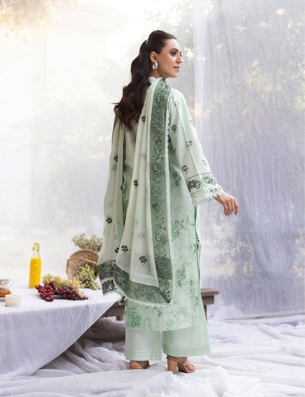 3 Piece Unstitched Embroidered Lawn Suit