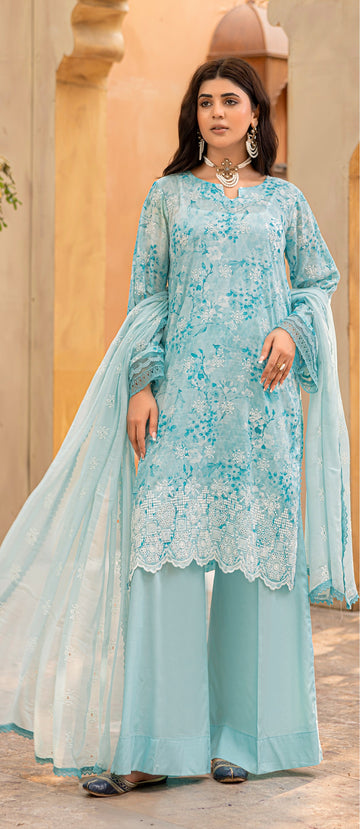 3 Piece Stitched Chikankari Lawn Suit