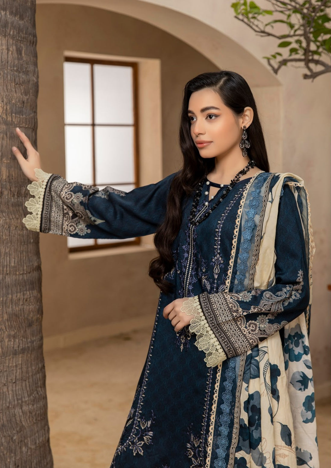 3 Piece Stitched Embroidered Viscose Suit