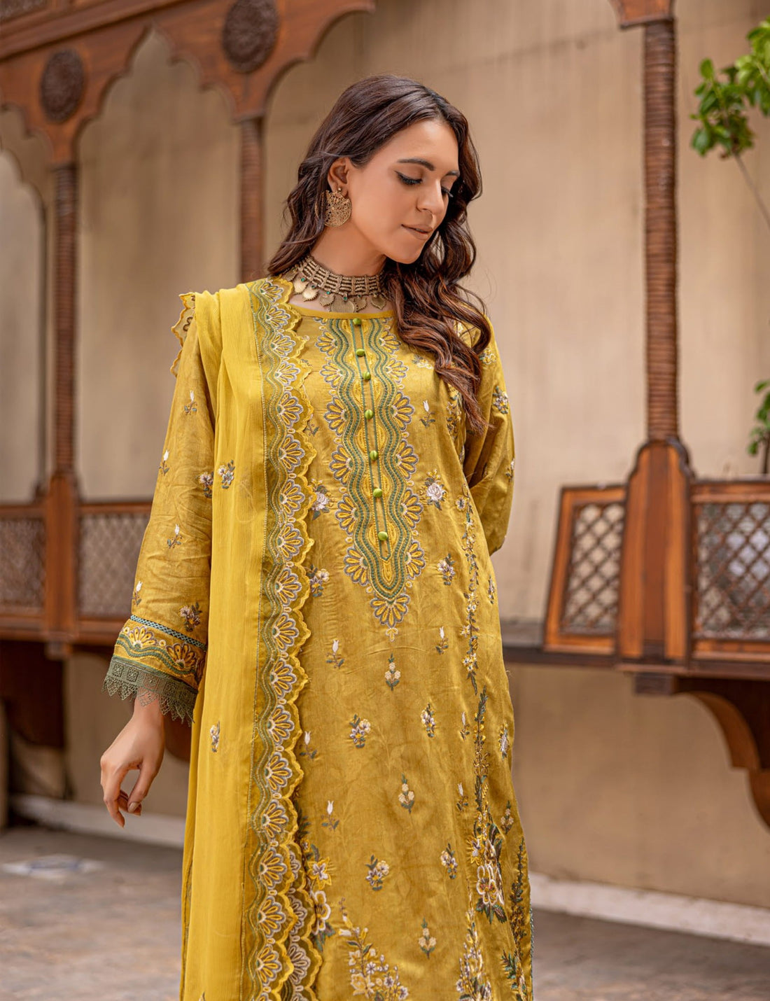 3 Piece Unstitched Embroidered Viscose Suit