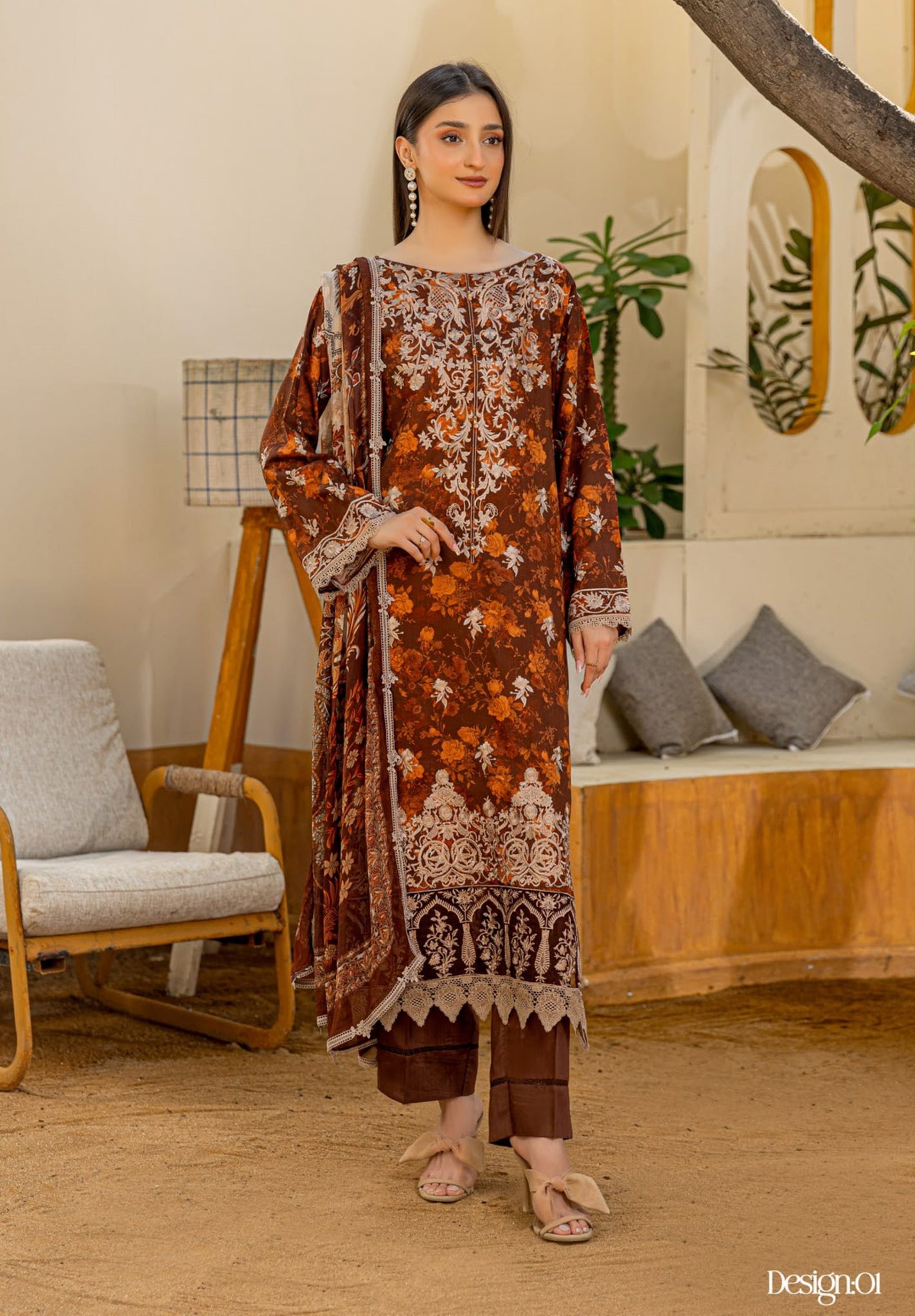 3 Piece Unstitched Embroidered Viscose Suit