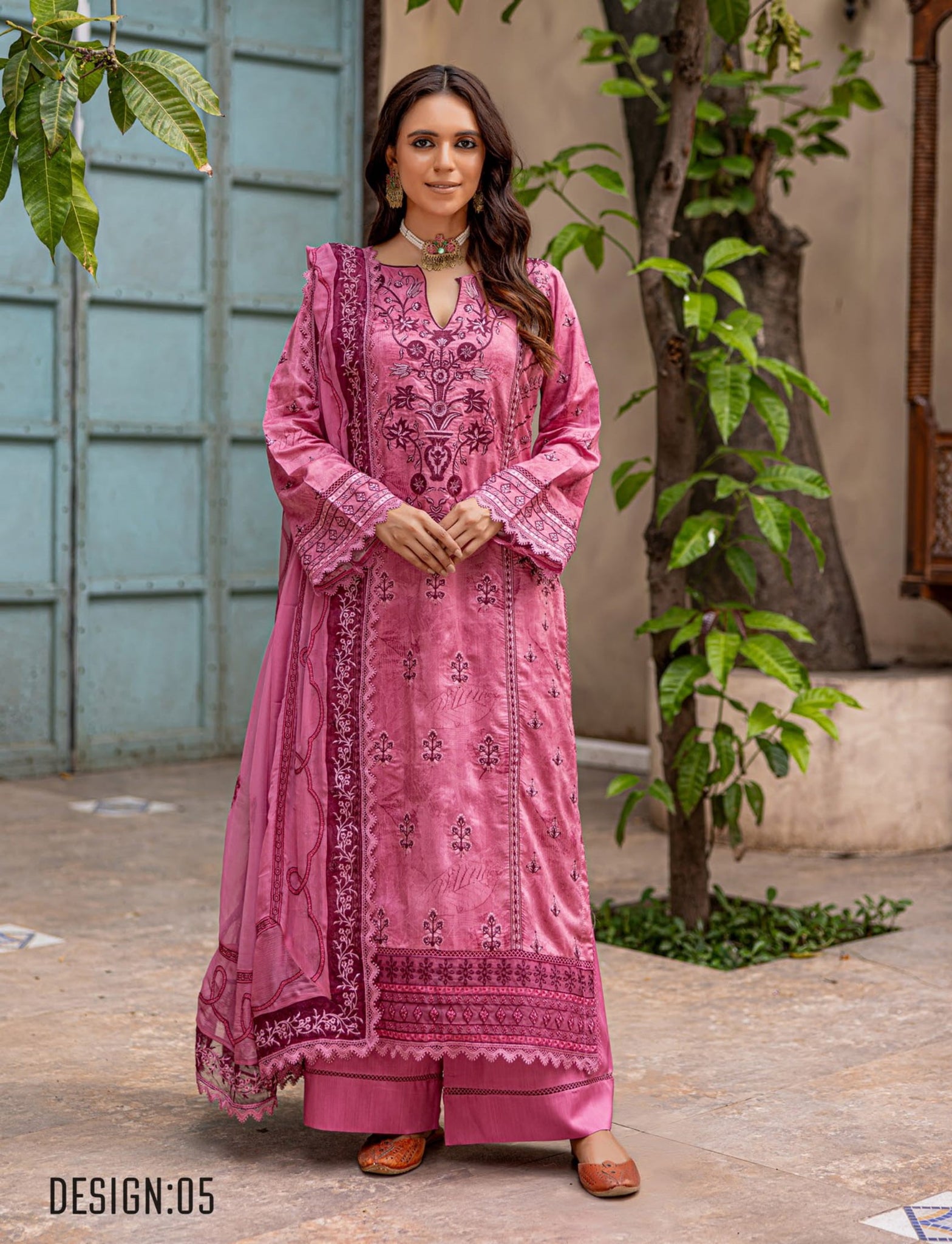 3 Piece Unstitched Embroidered Viscose Suit