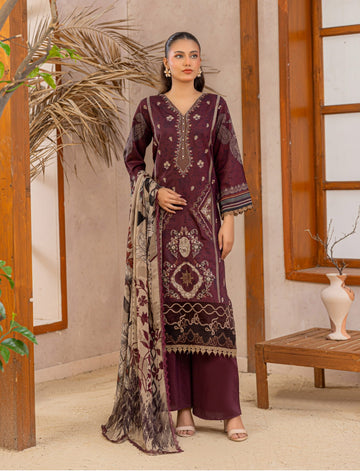 3 Piece Unstitched Embroidered Viscose Suit