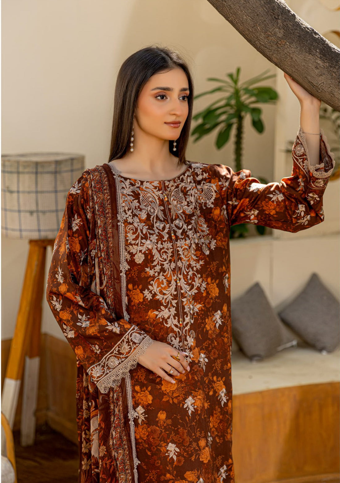 3 Piece Unstitched Embroidered Viscose Suit