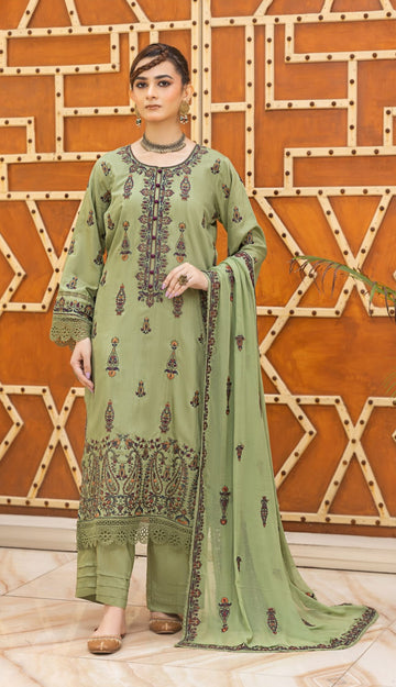 3 Piece Unstitched Embroidered Viscose Suit