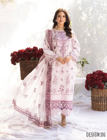 3 Piece Unstitched Embroidered Lawn Suit