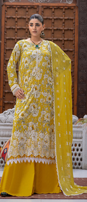 3 Piece Stitched Chikankari Lawn Suit