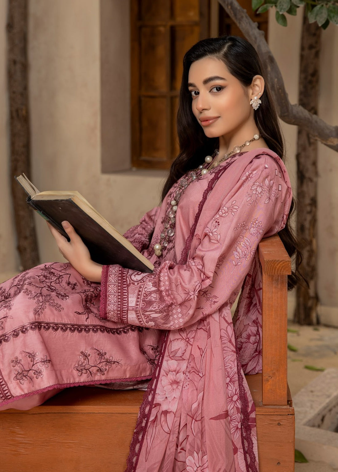 3 Piece Stitched Embroidered Viscose Suit