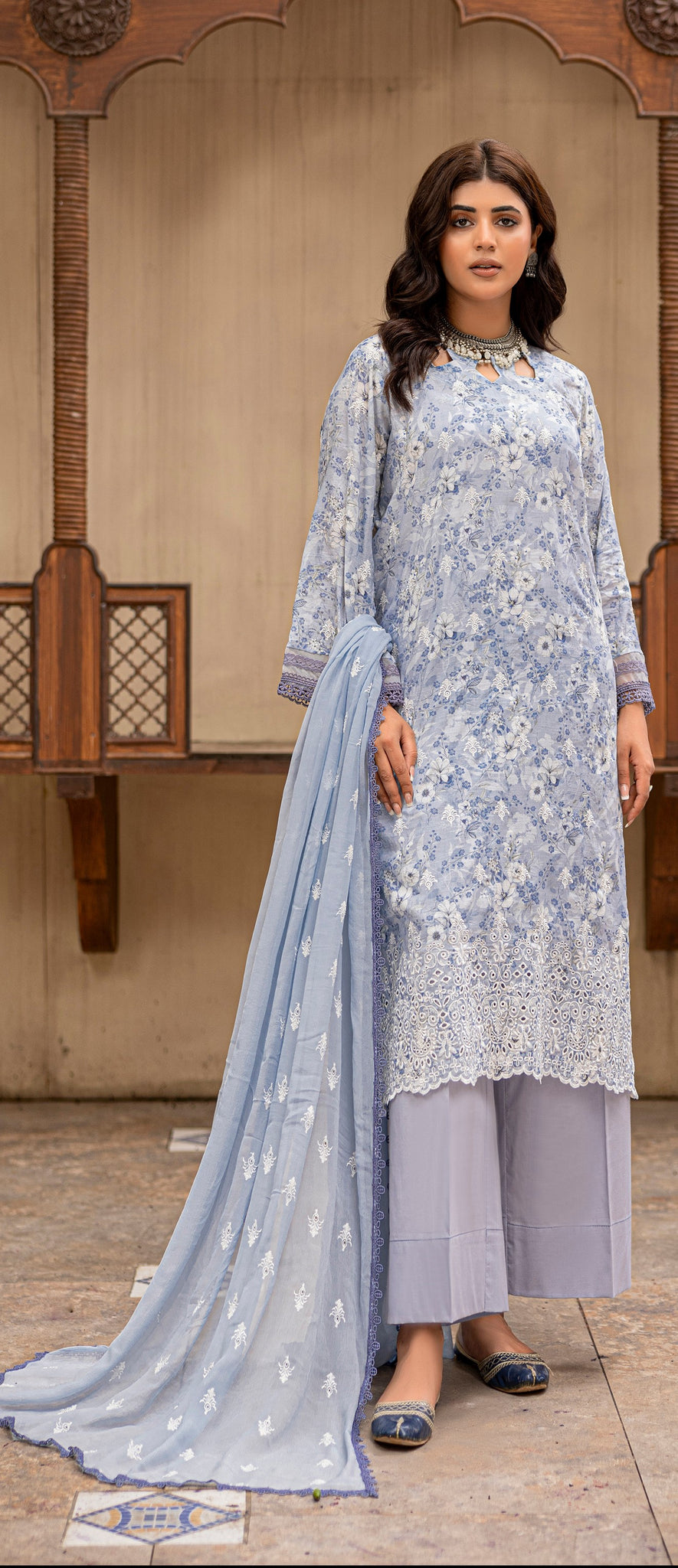 3 Piece Stitched Chikankari Lawn Suit