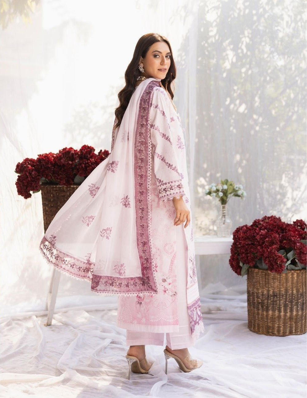 3 Piece Unstitched Embroidered Lawn Suit