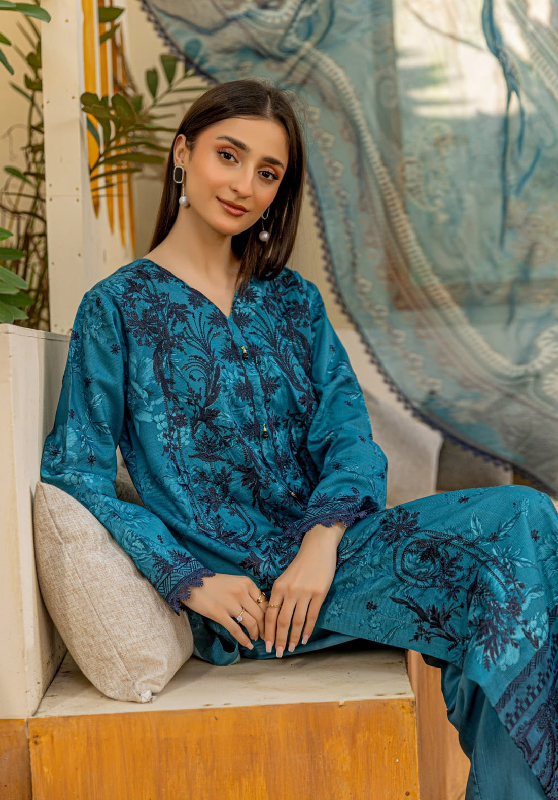 3 Piece Unstitched Embroidered Viscose Suit