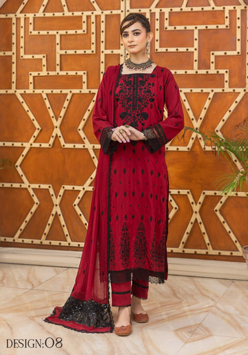 3 Piece Unstitched Embroidered Viscose Suit