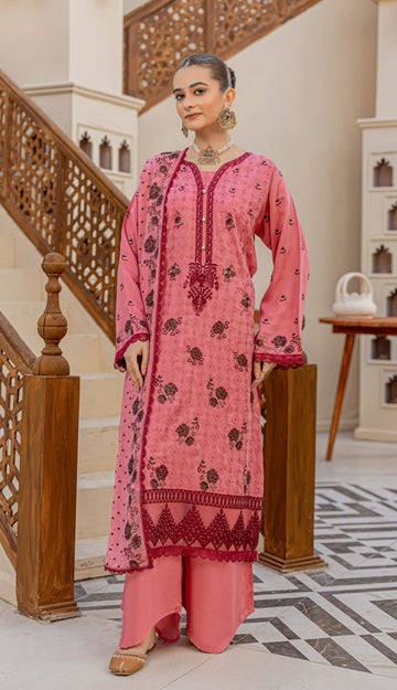 3 Piece Unstitched Chikankari Viscose Suit