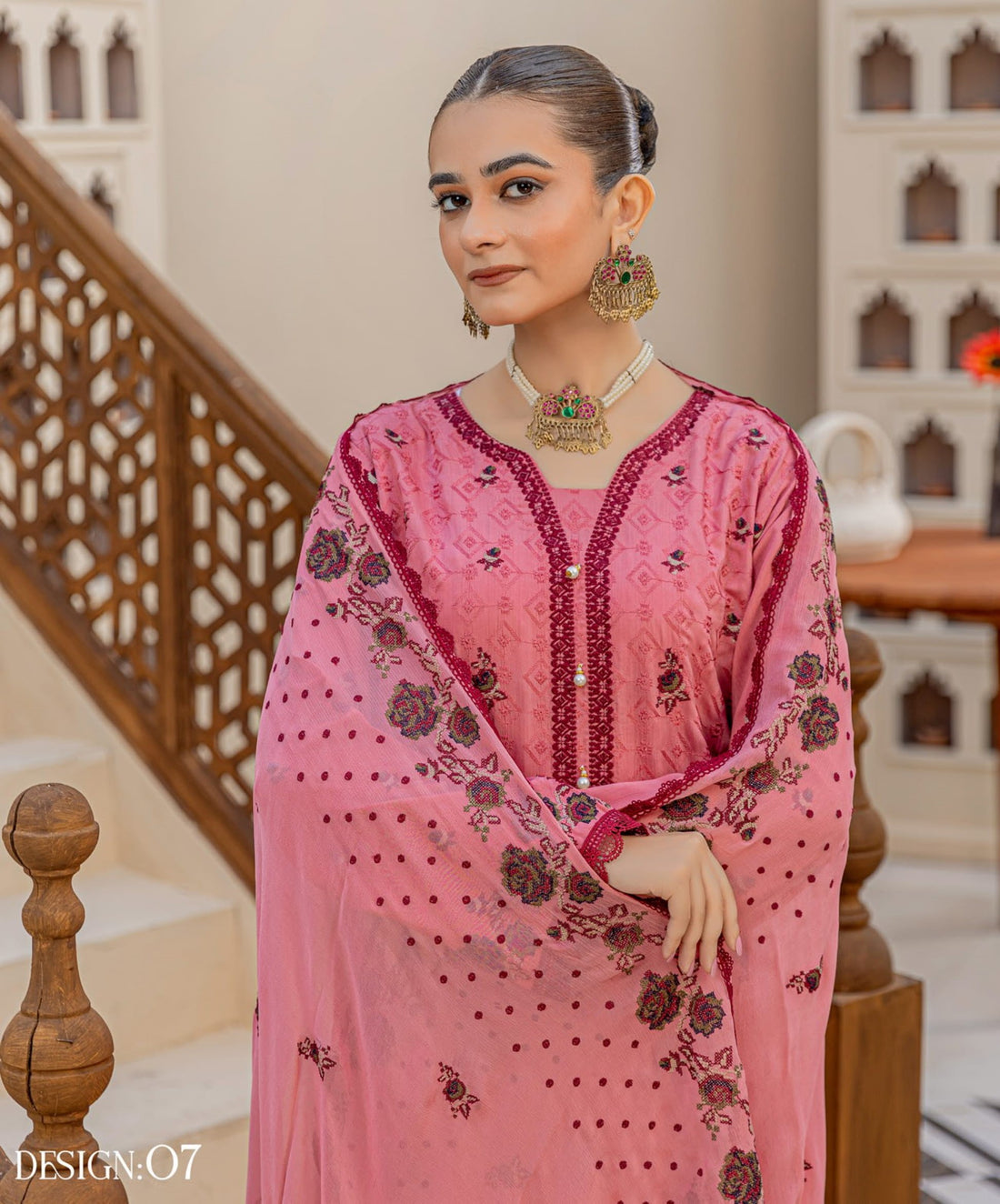 3 Piece Unstitched Chikankari Viscose Suit