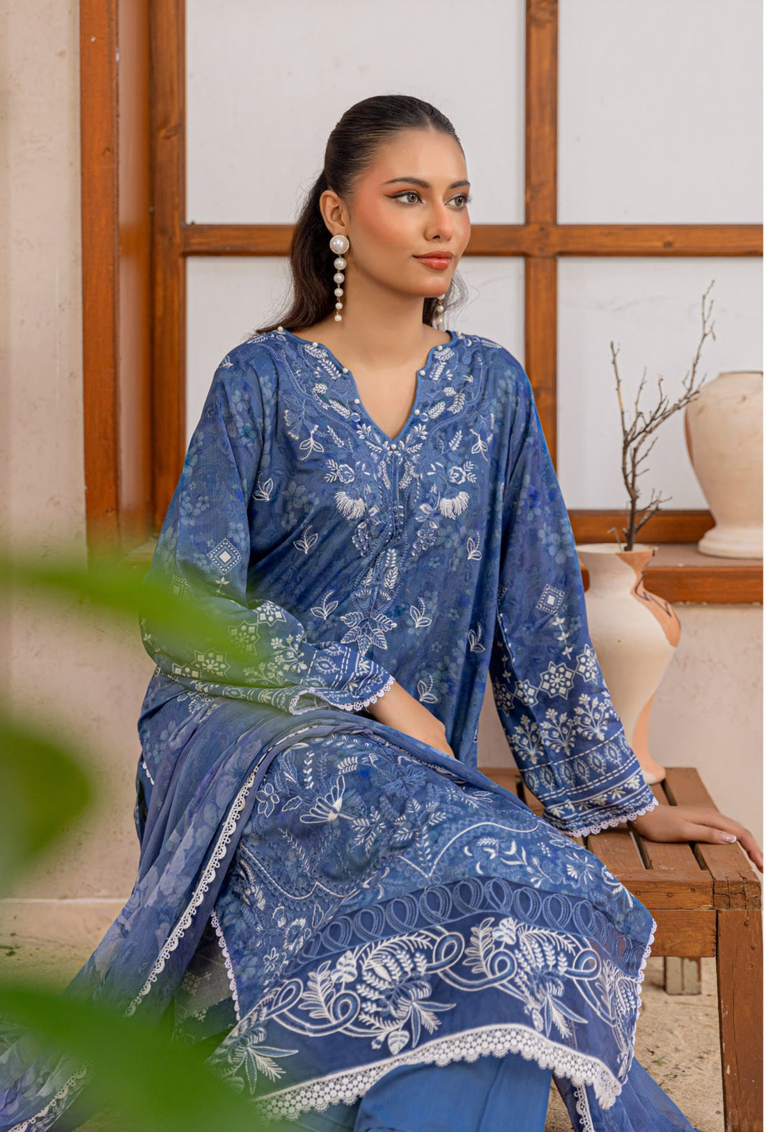 3 Piece Unstitched Embroidered Viscose Suit