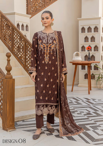 3 Piece Unstitched Chikankari Viscose Suit