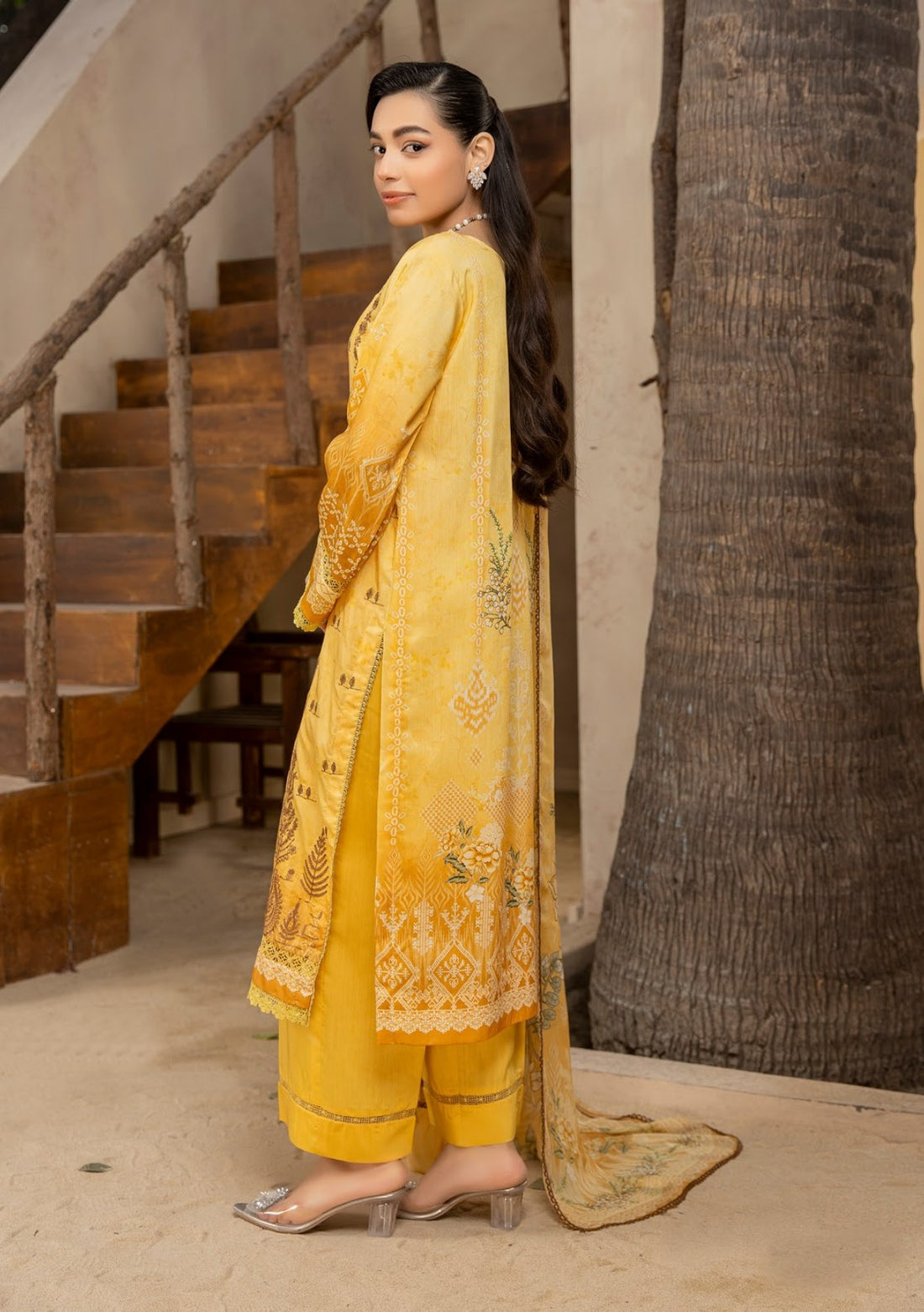 3 Piece Stitched Embroidered Viscose Suit