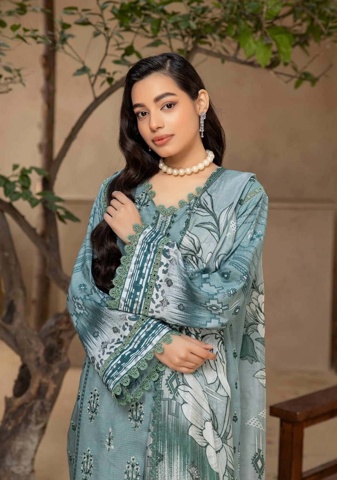 3 Piece Stitched Embroidered Viscose Suit