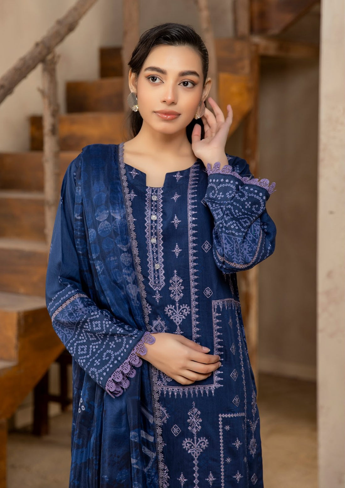 3 Piece Unstitched Embroidered Viscose Suit