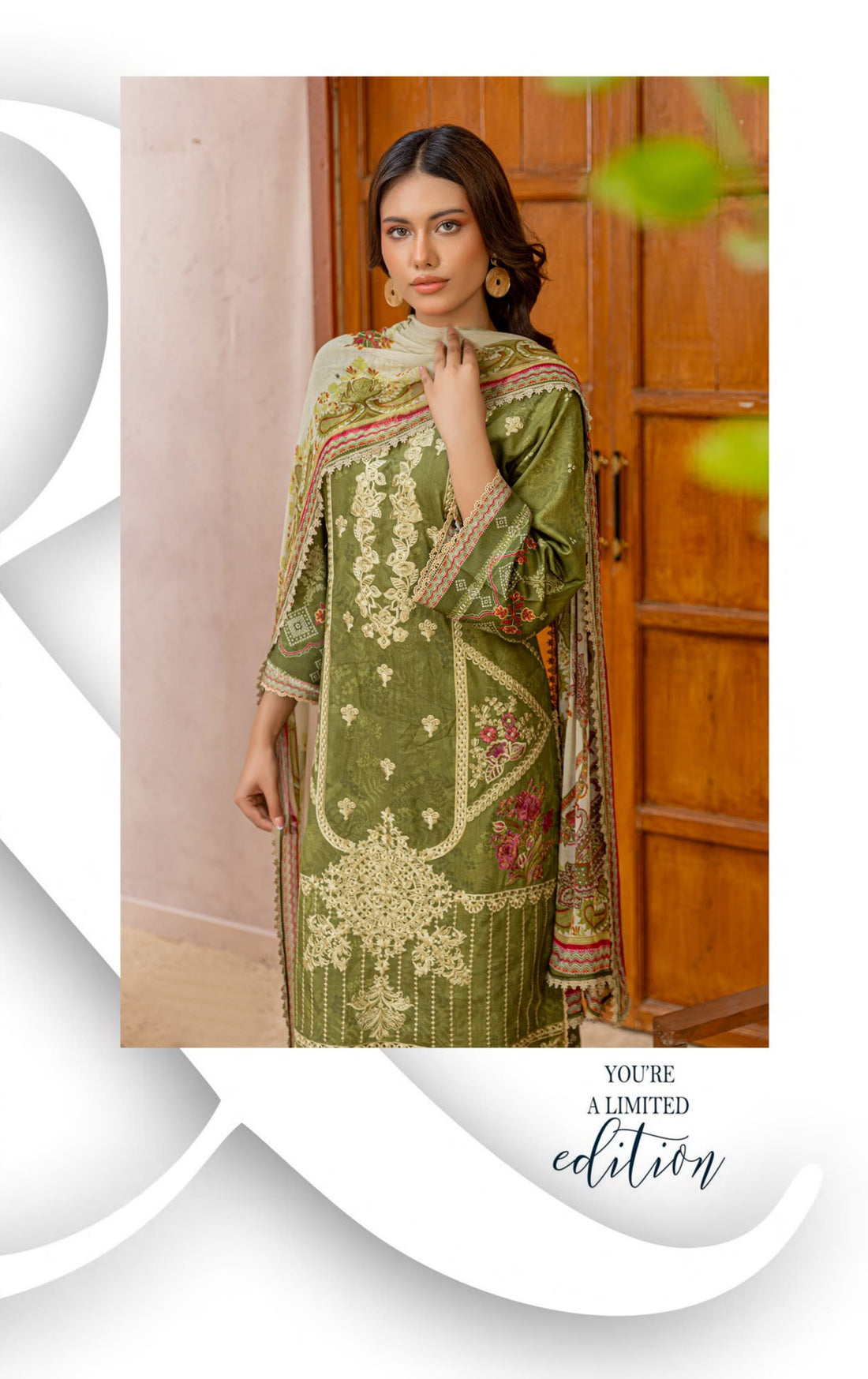 3 Piece Unstitched Embroidered Viscose Suit