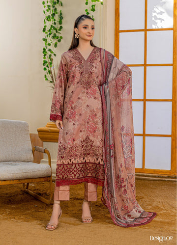3 Piece Unstitched Embroidered Viscose Suit