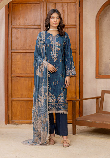 3 Piece Unstitched Embroidered Viscose Suit