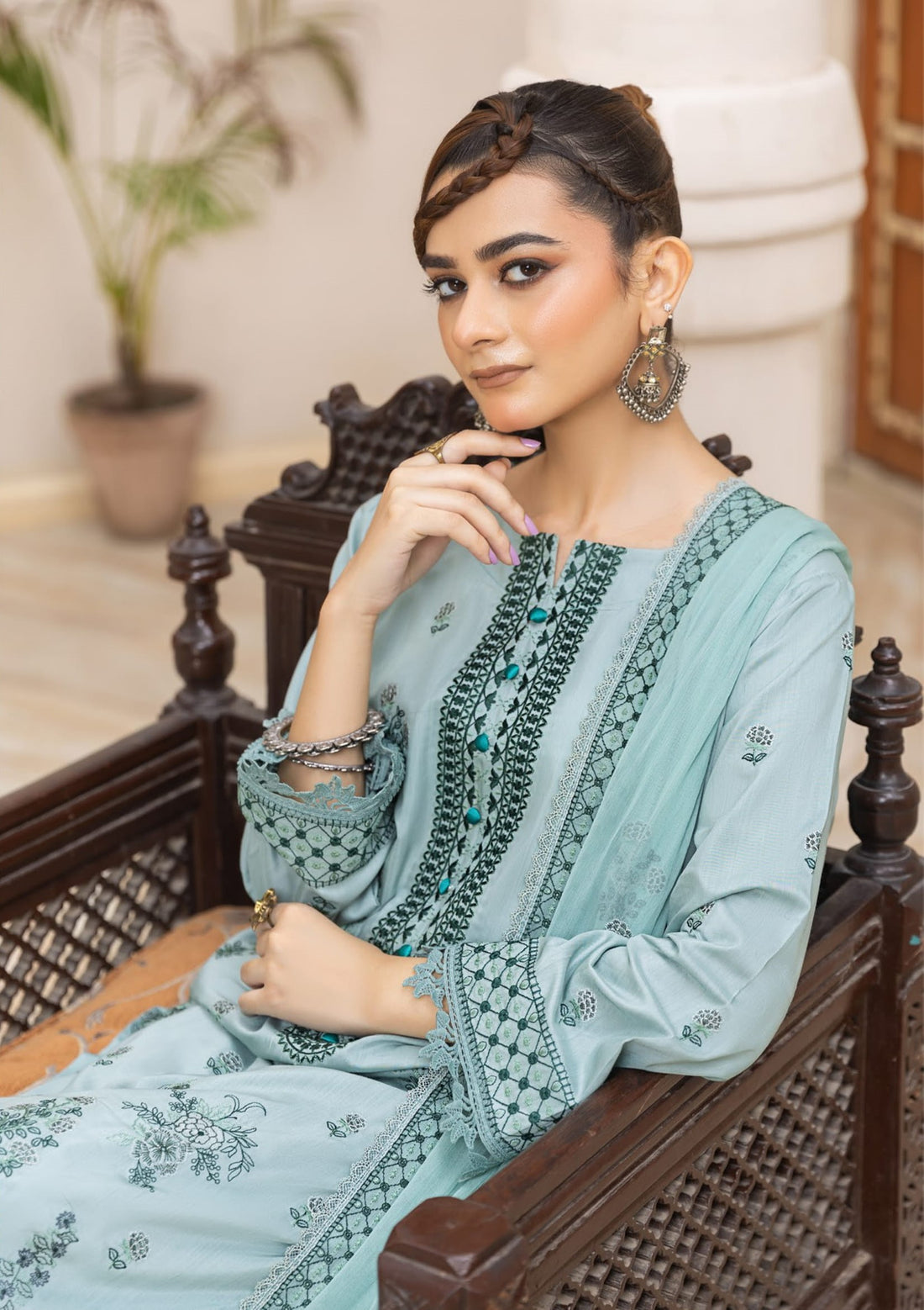 3 Piece Unstitched Embroidered Viscose Suit