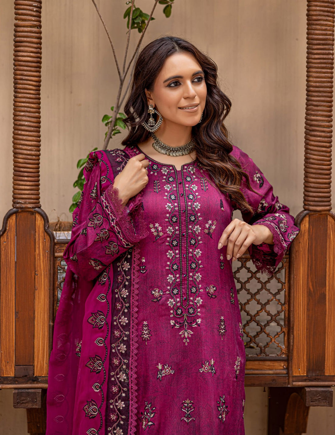 3 Piece Unstitched Embroidered Viscose Suit