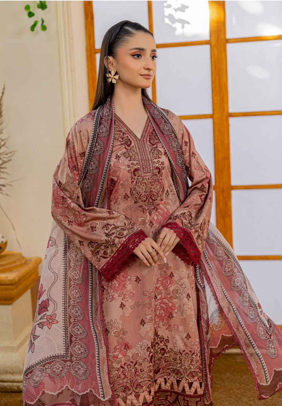 3 Piece Unstitched Embroidered Viscose Suit