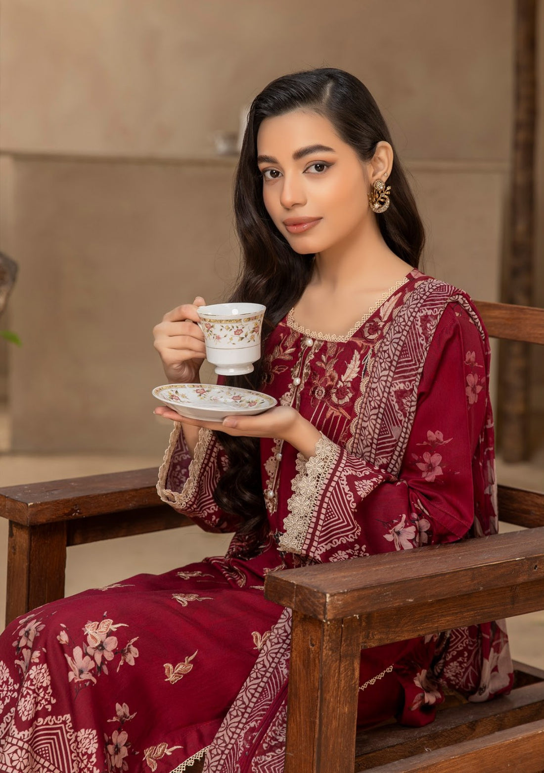 3 Piece Stitched Embroidered Viscose Suit