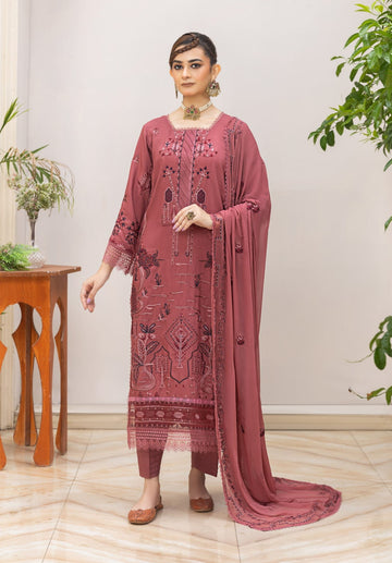 3 Piece Unstitched Embroidered Viscose Suit