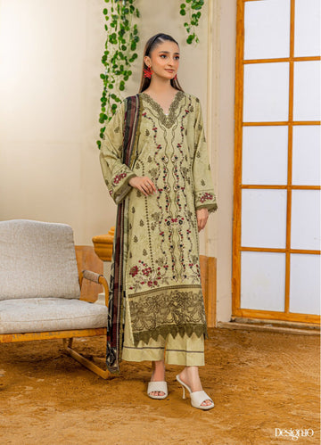 3 Piece Unstitched Embroidered Viscose Suit