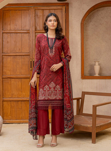 3 Piece Unstitched Embroidered Viscose Suit