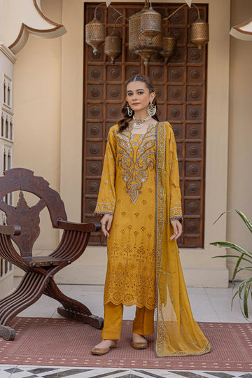 3 Piece Unstitched Chikankari Viscose Suit